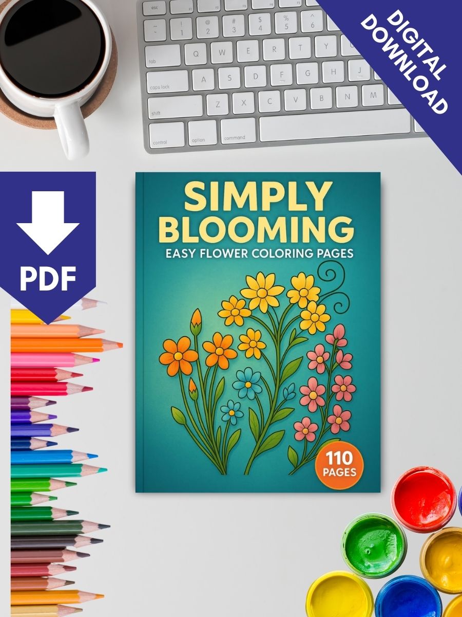 Simply Blooming – 110 Easy Flower Coloring Pages - Image 2